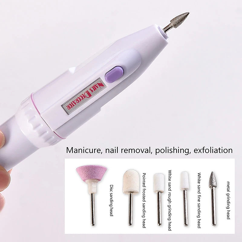 Electric Manicure Pedicure Nail Drill Set 5 In 1 Professional Nail File Grinder Grooming Personal Manicure And Pedicur