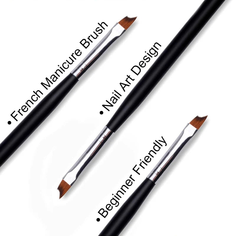 DIY French Manicure Brush, Home Use Nail Detail Brush for French Tips, Clean Up Cuticle, Nail Art Painting, Manicure Tools with