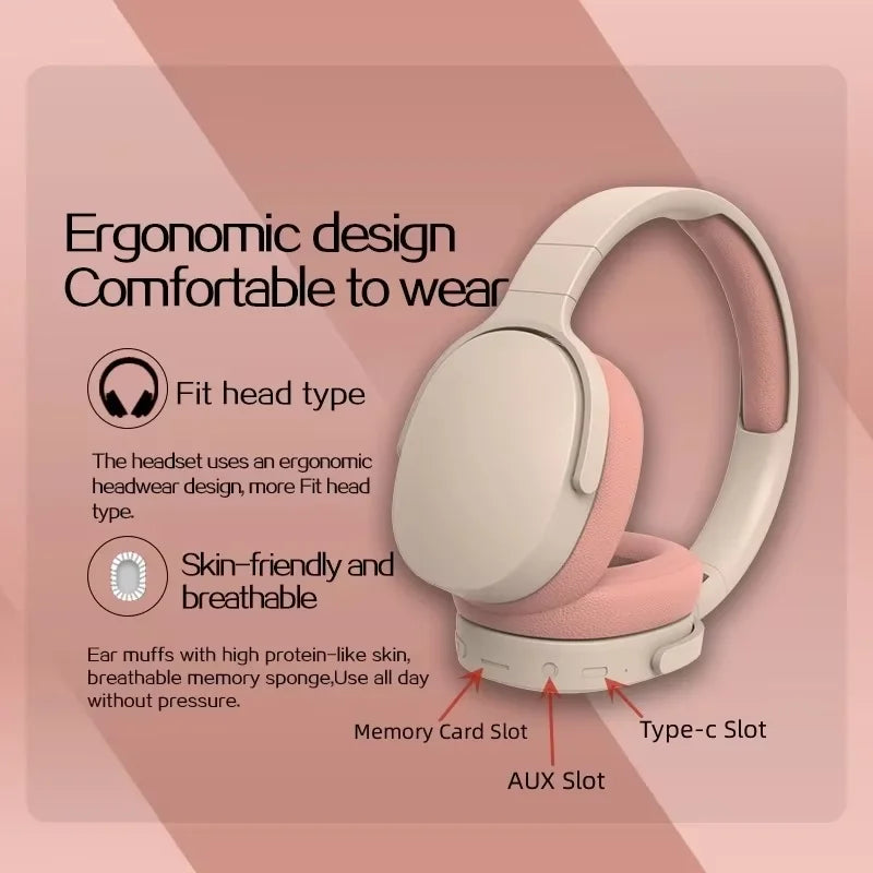 Bluetooth 5.3 Headsets Gaming Headphones Dual Mode Wireless Earphones Foldable Noise Reduction Music Headsets For iPhone Xiaomi