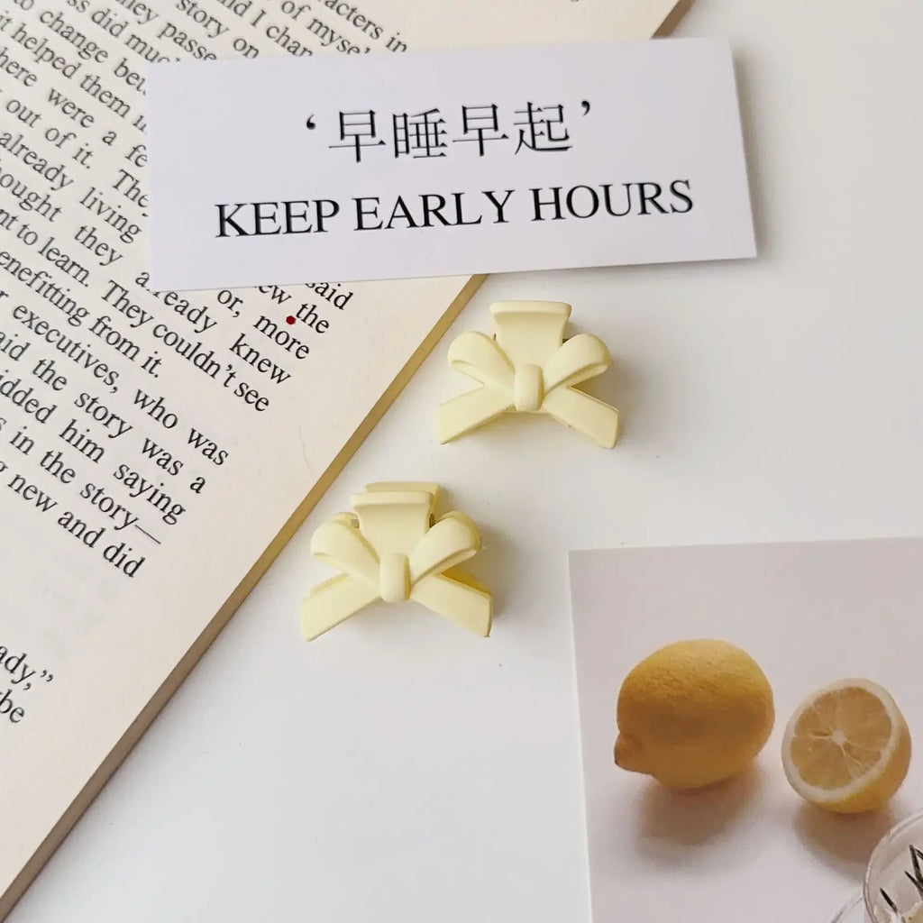 2pc Lovely Small bow Hair Claw Clips for Women Girls Kids Children Hairpin Headband for Hair Washface Accessories Headwear