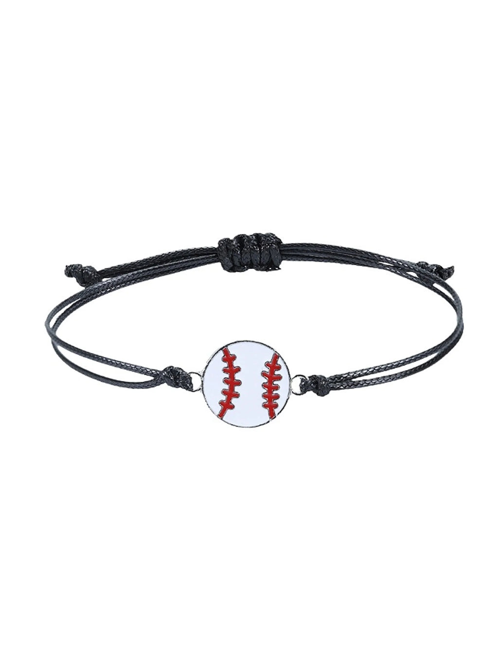 Men's Watch & Baseball Bracelet Set, Geneva Style Leather Quartz Wristwatch for Men