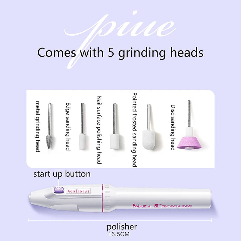 Electric Manicure Pedicure Nail Drill Set 5 In 1 Professional Nail File Grinder Grooming Personal Manicure And Pedicur