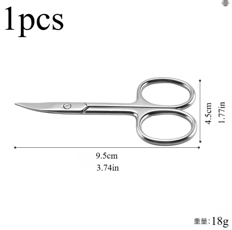 Professional Manicure Scissors Stainless Steel Cuticle Precision Beauty Grooming for Nail Facial Hair Eyebrow Eyelash Nose Hair