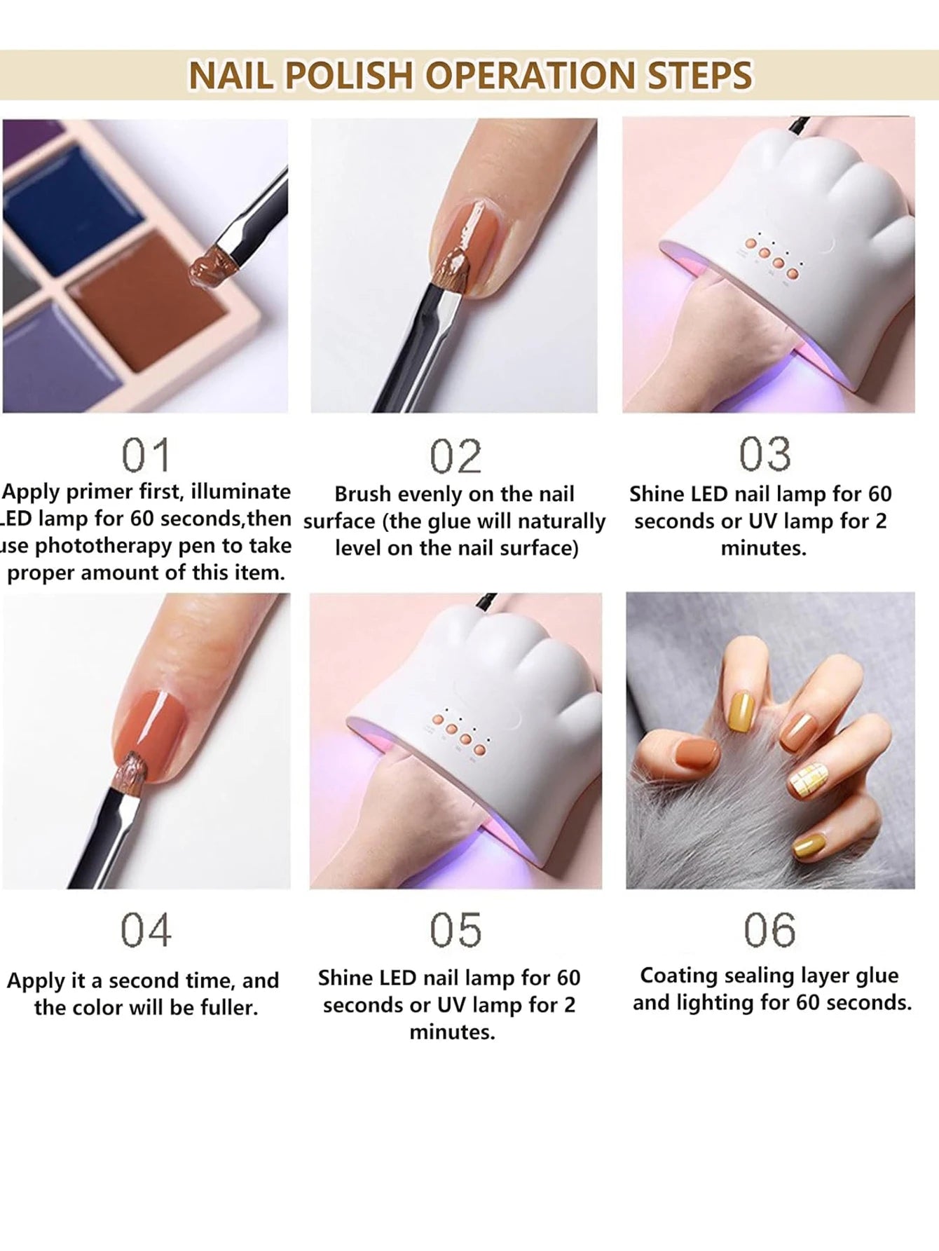 Manicure set, including 9 colors of solid nail polish, nail sponge + mini claw clip, new style , salon quality