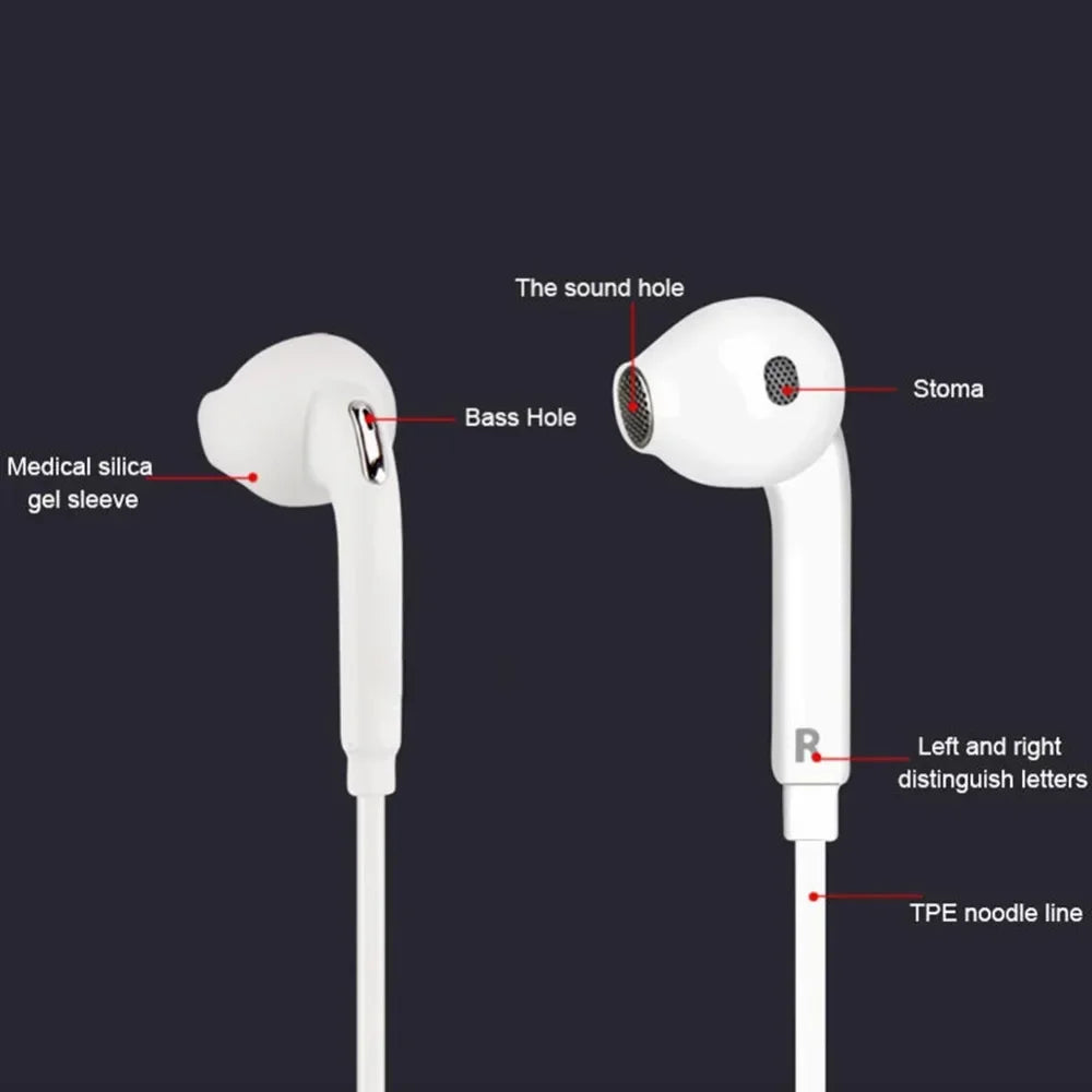 Wired Stereo Headset Game 3.5mm In-Ear Mic Volume Control Sport Wired Headset Universal Bass Call Headphones