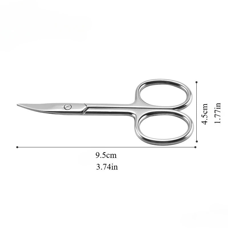 Professional Manicure Scissors Stainless Steel Cuticle Precision Beauty Grooming for Nail Facial Hair Eyebrow Eyelash Nose Hair