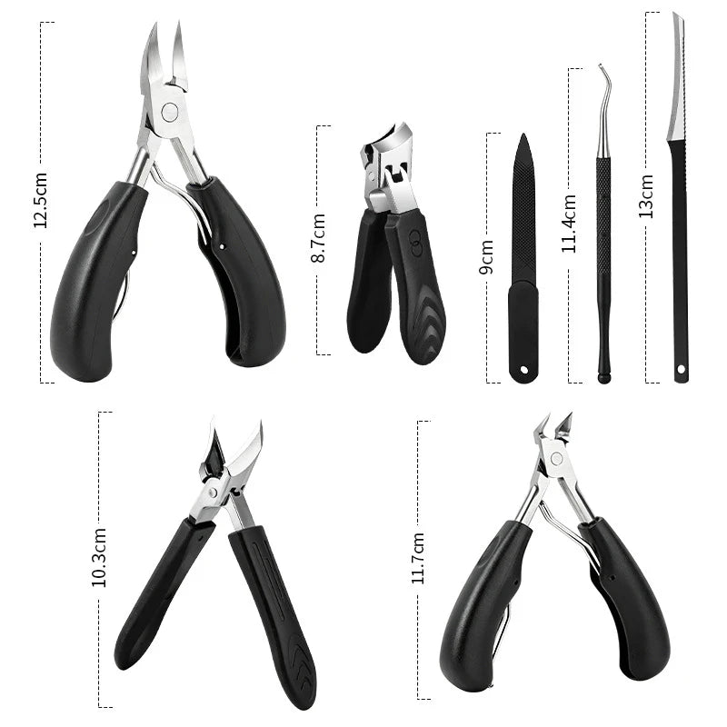 Ingrown Toenail Manicure Tool Set, Large Nail Clippers, Pointed Beak Nail Cutters, Pedicure Tools for Paronychia Care