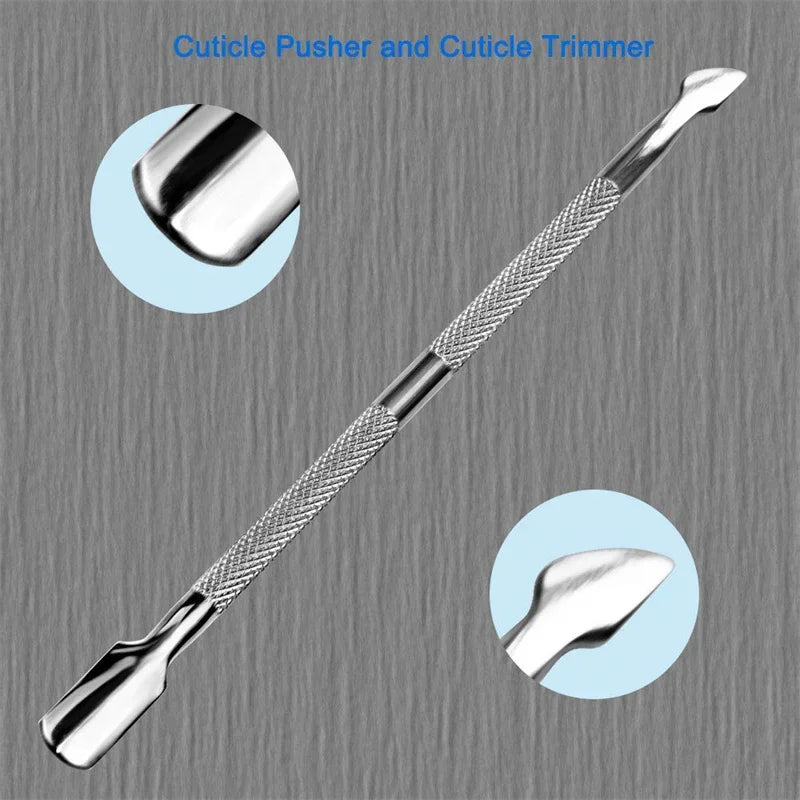 Manicure Set Tool Cuticle Skin Scissors Steel Push Dead Leather Fork Nail Clipper Cleaning Nails Remover Pusher Pedicure Product