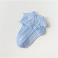 5/10Pairs Baby Girls Kids Socks Lace Ruffle Princess Mesh Children Ankle Short Breathable Cotton White Pink Blue Toddler Sock