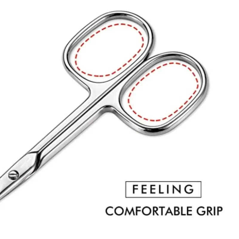 Professional Manicure Scissors Stainless Steel Cuticle Precision Beauty Grooming for Nail Facial Hair Eyebrow Eyelash Nose Hair