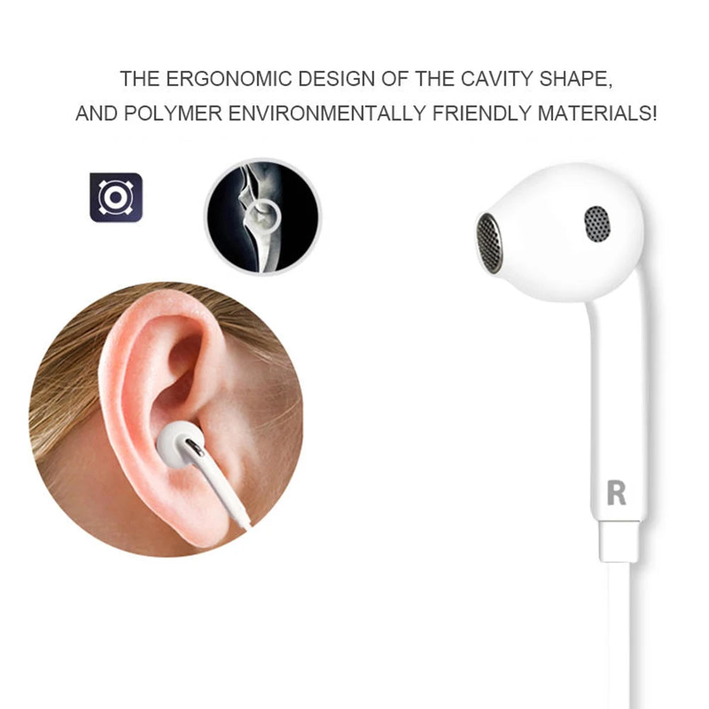 Wired Stereo Headset Game 3.5mm In-Ear Mic Volume Control Sport Wired Headset Universal Bass Call Headphones