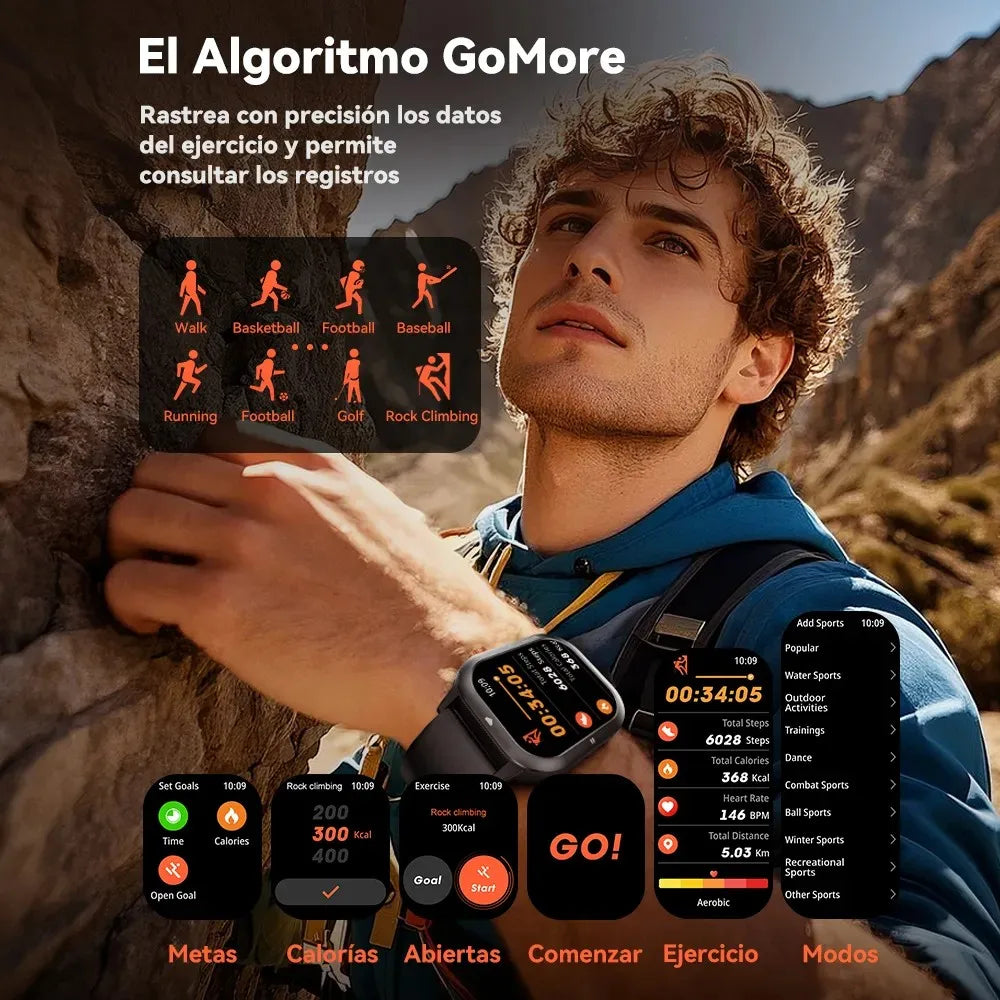CUBOT U1 Smart Watch, Waterproof Sport Smartwatch for Men, 1.93" Ultra-Thin Display, Heart Rate, Fitness Tracker, Bluetooth Call