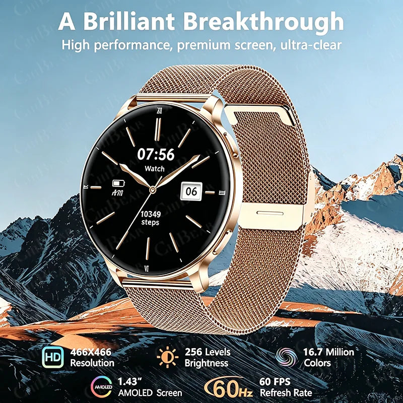 7.6MM Smart Watch 1.32'' AMOLED HD Screen Men Women Sports Watches LED Flashlight BT Call Heart Rate Health Care Smartwatch 2026