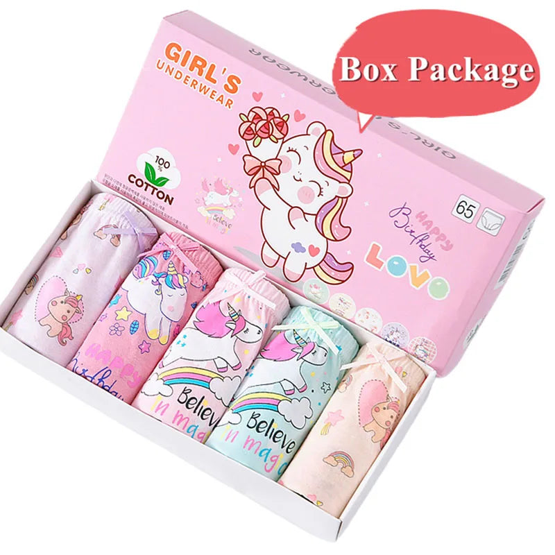 5 Pcs/Box Cotton Panties For Girls Cute Cartoon Character Kuromi Melody Girls Briefs Children Underwear Breathable Kids Knickers