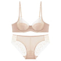 Luxury Women Lingerie Set Sexy Lace Embroidery Underwear French Thin Cup Push Up Bra Summer Mesh Breathable Intimates Bra Sets