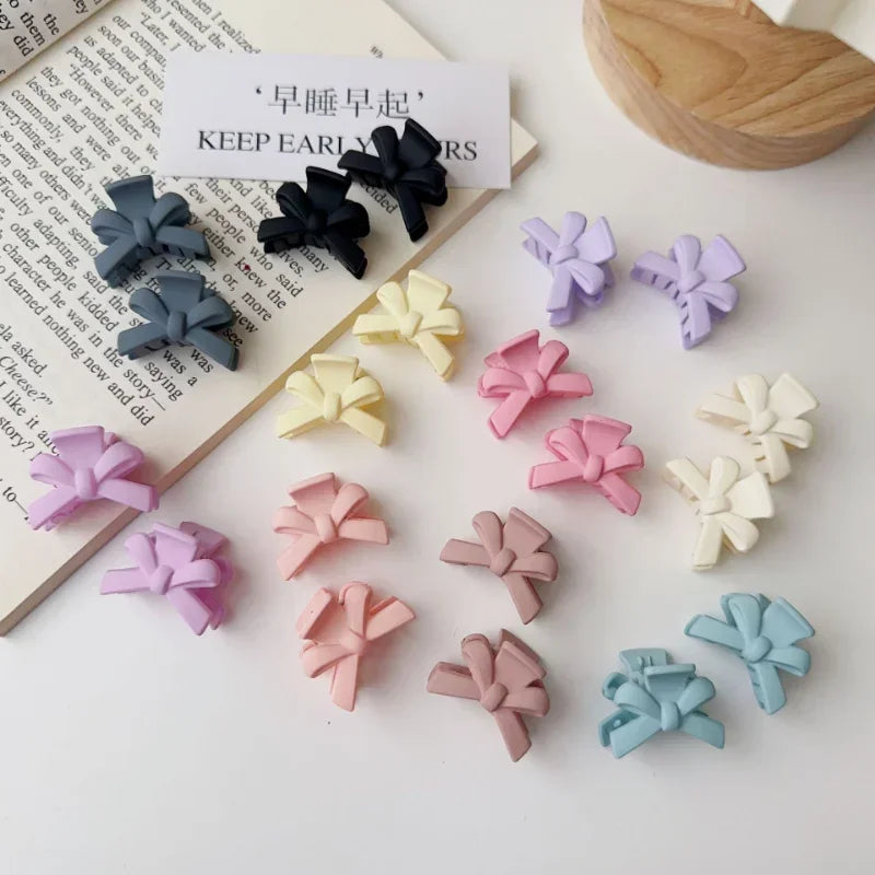 2pc Lovely Small bow Hair Claw Clips for Women Girls Kids Children Hairpin Headband for Hair Washface Accessories Headwear