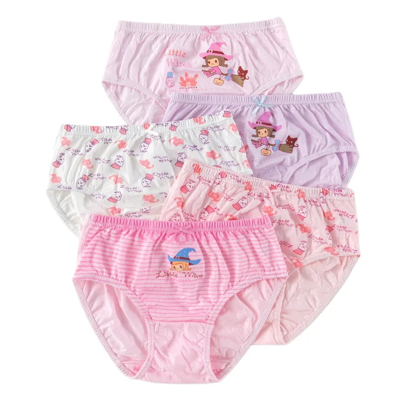 5 Pcs/Box Cotton Panties For Girls Cute Cartoon Character Kuromi Melody Girls Briefs Children Underwear Breathable Kids Knickers