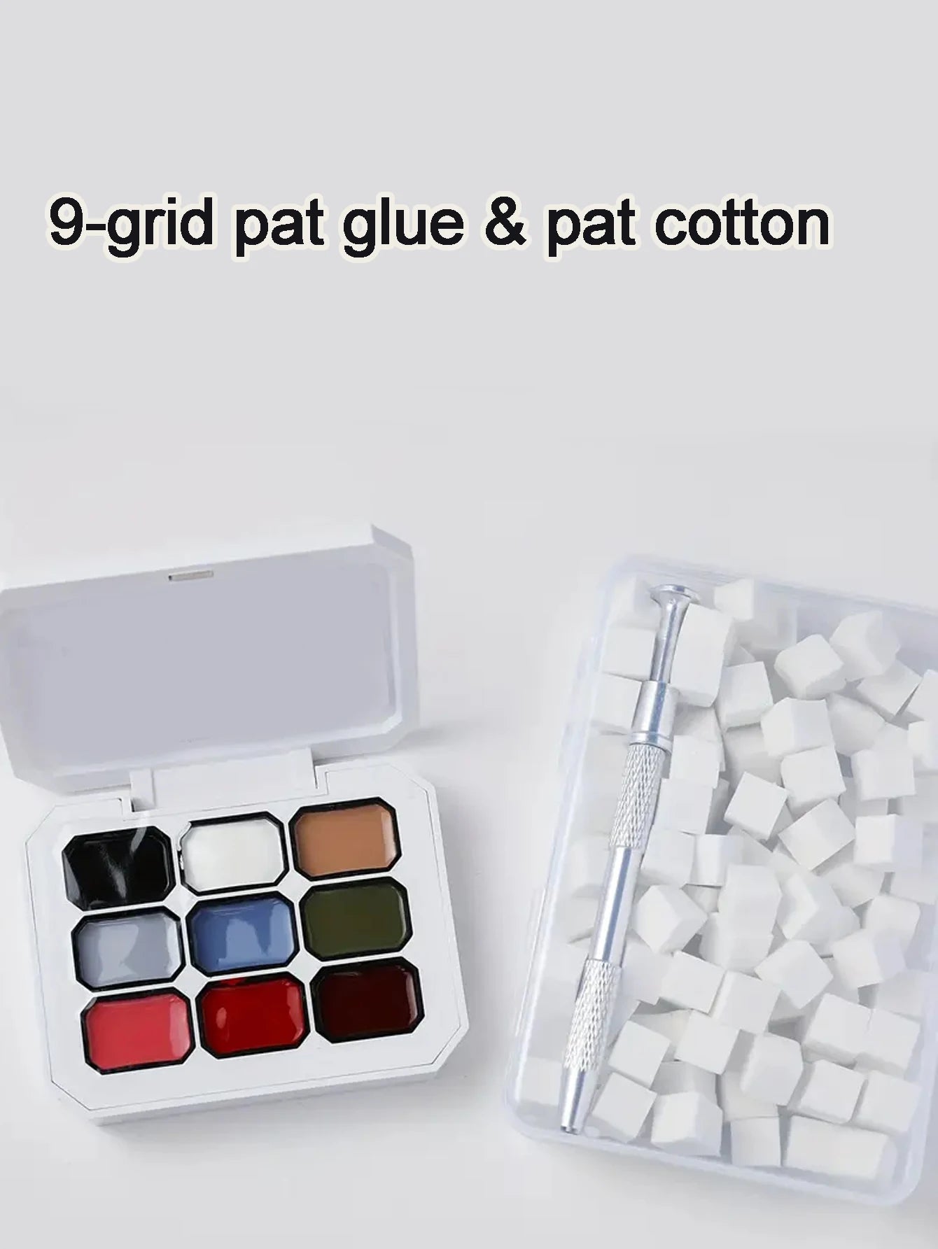 Manicure set, including 9 colors of solid nail polish, nail sponge + mini claw clip, new style , salon quality