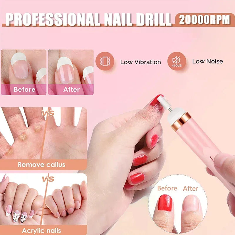 Manicure Kit, Electric 5-in-1 Advanced Nail Set, Professional Nail Art Machine with Light