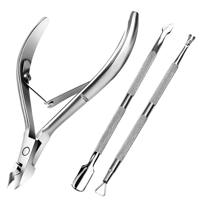 Manicure Set Tool Cuticle Skin Scissors Steel Push Dead Leather Fork Nail Clipper Cleaning Nails Remover Pusher Pedicure Product