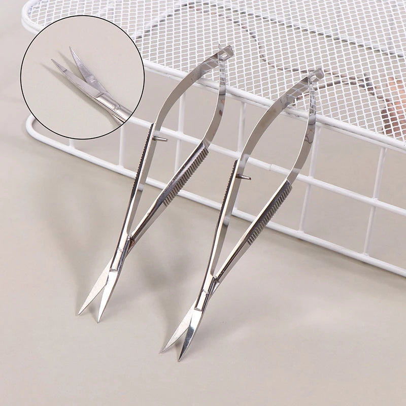 Russian Manicure Scissors Curved Straight Tip Stainless Steel Professional Dead Skin Remover Manicure Tool