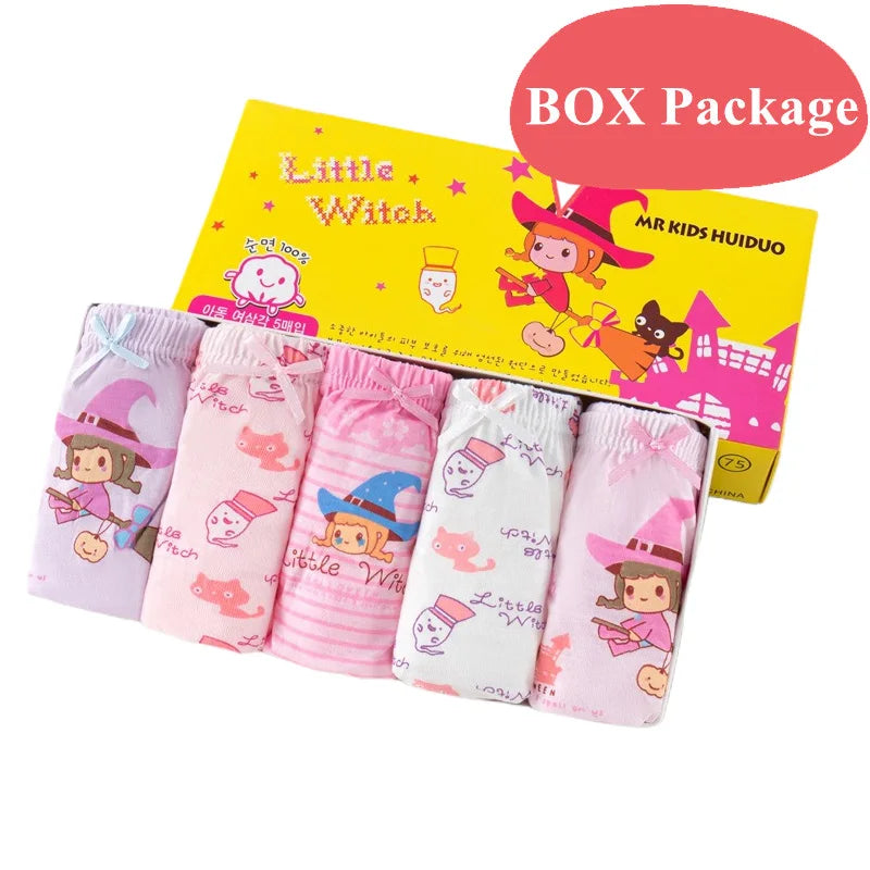 5 Pcs/Box Cotton Panties For Girls Cute Cartoon Character Kuromi Melody Girls Briefs Children Underwear Breathable Kids Knickers