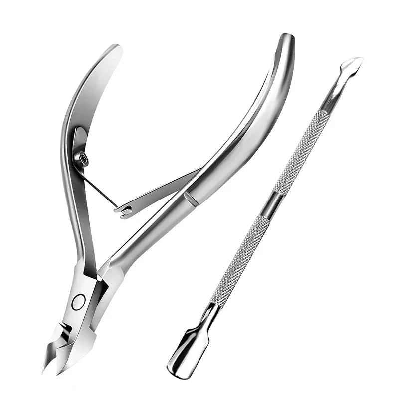 Manicure Set Tool Cuticle Skin Scissors Steel Push Dead Leather Fork Nail Clipper Cleaning Nails Remover Pusher Pedicure Product